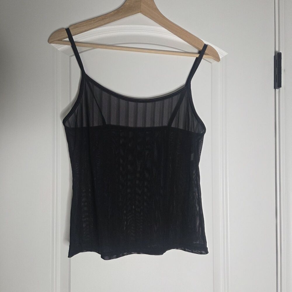 Size Medium Warners The Naked Truth Womens Sheer Striped Tank Cami